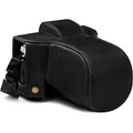 MegaGear MG1862 Ever Ready Genuine Leather Camera Case for Olympus OM-D E-M5 Mark III, Black
