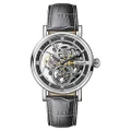Ingersoll Men's Automatic Hawley Silver Skeleton Dial Automatic Watch with Silver Case and Black Leather Strap Analog Display and Leather Strap, I00402