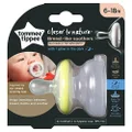 Tommee Tippee Breast like day and night soothers, 6-18 months with breast-like shape and glow in the dark technology