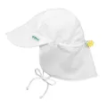 I Play. Girls Flap Sun Protection Swim Hat, White, 9-18 Months US