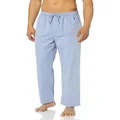 NAUTICA Men's Soft Woven 100% Cotton Elastic Waistband Sleep Pant Pajama Bottom, Blue Bone, Medium US