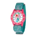 Disney Princess Kids' Plastic Time Teacher Analog Quartz Nylon Strap Watch, Blue