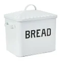 Creative Co-op Enameled Metal Bread Box, White 8.5" x 13.5" x 12"