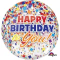 Anagram Orbz XL Happy Birthday Confetti G20 Foil Balloon, Clear