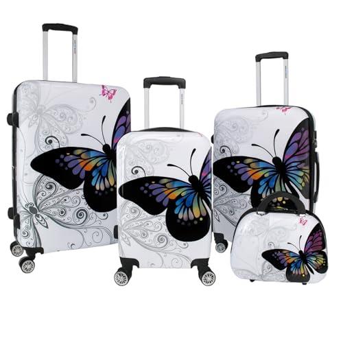 World Traveler Butterfly Luggage, Butterfly, 4-Piece Set, Butterfly Luggage