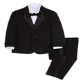 Nautica Baby Boys 4-Piece with Dress Shirt, Bow Tie, Jacket, and Pants Tuxedo, Black, 24 Months US