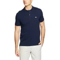 Lacoste Lacoste Men Basic Slim Fit Polo, Navy Blue, 04F, Medium