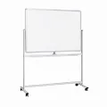 Visionchart Double-Sided Mobile Magnetic Chilli Whiteboard, 1500 x 1200 mm with Aluminium Frame - Large Portable Magnetic Dry Wipe Board on Wheels with Stand