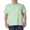 NAUTICA Men's Short Sleeve Solid Cotton Pique Polo Shirt, Ash Green Solid, Small US