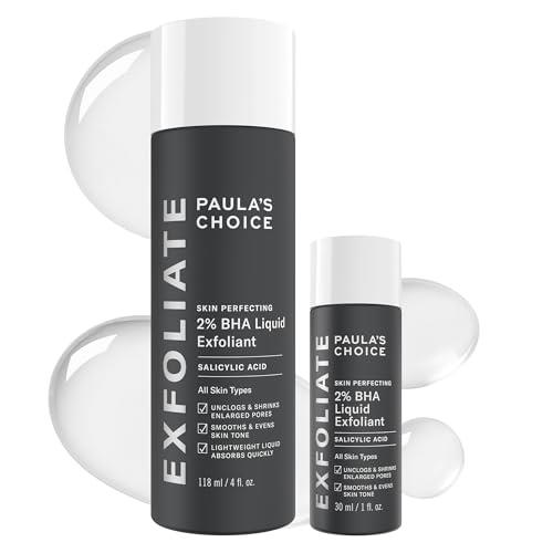 Paula's Choice Skin Perfecting 2% BHA Liquid Salicylic Acid Exfoliant Duo, Gentle Exfoliator for Blackheads, Large Pores, Wrinkles & Fine Lines, Includes 1 Full Size Bottle & 1 Travel Size Bottle