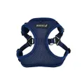 Puppia Dog Harness Comfort Mesh Step-in All Season No Pull No Choke Walking Training Adjustable Neck & Chest for Small & Medium Dog - Navy - L