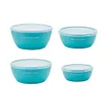 KitchenAid Classic Prep Bowls with Lids, Set of 4, Aqua Sky