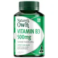 Nature's Own Vitamin B3 500mg Tablets 120 - Vitamin B Supports Energy Levels & Relieves tiredness in healthy individuals - Aids Metabolism of Carbohydrates & Dietary Fats - Supports Skin Health