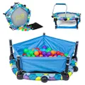 Eezy Peezy 3 in 1 Folding Ball Pit & Trampoline - Ball Pit Tent & Trampoline with Handle - Ages 10 Months to 5 Years, Multi, One Size, TM700