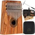 Kalimba Thumb Piano, 17 Steel Keys with Hollow Acacia Body — C Major Scale — Includes Tuning Hammer and Case, For Sound Healing Therapy, Yoga and Meditation, 2-YEAR WARRANTY