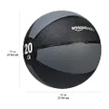 Amazon Basics Workout Fitness Exercise Weighted Medicine Ball - 20lbs / 9kg, Grey and Black
