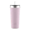 Ello Beacon Vacuum Insulated Stainless Steel Tumbler with Optional Straw, 24 oz, Cashmere Pink