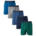 Hanes Men's 5-Pack Ultimate FreshIQ Dyed Exposed Waistband Knit Boxer with ComfortFlex Waistband - Assorted Colors, Large