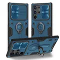 Nillkin Galaxy S22 Ultra Case, CamShield Armor s22 Ultra Military Grade case with Slide Camera Cover with Kickstand Rugged Case for Samsung Galaxy S22 Ultra 5G 6.8'' Blue