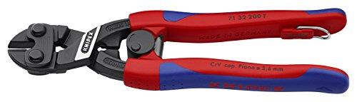 Knipex Tools 71 32 200 T BKA 8" High Leverage Cobolt Cutter with Notch & Spring, Tether Attachment-Comfort Grip,