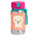Skip Hop Toddler Sippy Cup with Straw, Zoo Stainless Steel Straw Bottle, Llama