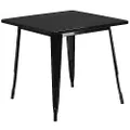 Flash Furniture Commercial Grade80cm Square Black Metal Indoor-Outdoor Table