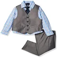 Nautica Boys' 4-Piece Set with Dress Shirt, Tie, Vest, and Pants, Light Gray, 3 Years