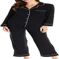Eberjey Women's Gisele Pajama Set, Black, Small