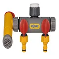 Hozelock 3 Way Tap Connector Flow Max, Yellow/Grey/red, 40x25x15 cm