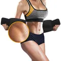 Perfotek Waist Trimmer Belt, Sweat Wrap, Stomach Slimmer, Low Back and Lumbar Support with Sauna Suit Effect, Best Abdominal Trainer (Black)