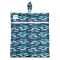 green sprouts Wet & Dry Bag, Navy Tidal Waves, One Size