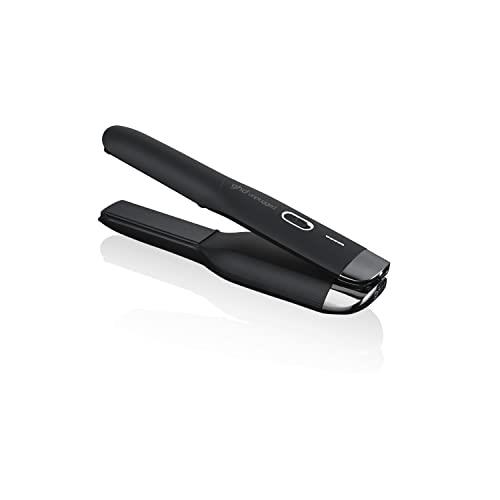 ghd Unplugged Cordless Travel Hair Straightener, On The Go Wireless Hair Straightener For All Hair Types, Lengths And Textures, Matte Black, USB-C Charging cord with AU Plug.