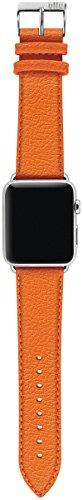 ullu Apple Watch Band for Series 1, 2, 3 & 4 in Premium Leather - Tangerine - UAWS38SSPL13