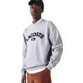 Lacoste Men's CROC WORDING CREW NECK Sweatshirt, Silver Chine, X-Small UK