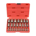 Neiko 04204A Hex Head Multi-Spline Screw and Bolt Extractor 25-Piece Set | 1/8” to 7/8” by 1/32” Increment