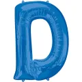 Anagram SuperShape Letter D P50 Foil Balloon, 86 cm Length, Blue