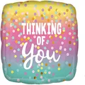 Anagram Standard HX Thinking of You Pastel Dots S40 Foil Balloon, Multicolour, 45 cm Size