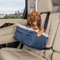 PetSafe Happy Ride Booster Seat - Dog Booster Seat for Cars, Trucks and SUVs - Easy to Adjust Strap - Durable Fleece Liner is Machine Washable and Easy to Clean - Medium, Navy
