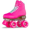 Crazy Skates Retro Roller Skates | Adjustable or Fixed Sizes | Classic Quad Skates for Women and Girls - Pink (Adjustable) (Size: Medium | 3-6)
