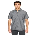 Hurley Men's One and Only Textured Short Sleeve Button Up, Black, Small