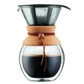 Bodum 11682-109 8 Cup Double Wall Pour Over Coffee Maker with Cork Grip, Cork, Black