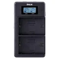 Inca Smart Charger Powerful; Useful Inca Twin Charger for Sony NP-FW5 inc USB Cord and Input Micro & Type-C Port, LCD Screen, Includes PowerBank Feature, Black (CD-SD014)