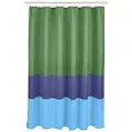 Amazon Basics Bathroom Shower Curtain - Green/Navy/Blue Stripe, 72 Inch