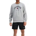 Champion Men's Sporty Crew Pullover Sweater, Oxford Heather, Small UK