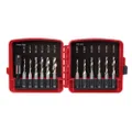 NEIKO 10059A Combination Drill and Tap Bit Set with Quick Change Adapter, 13 Piece, SAE (6-32NC to 1/4-20NC) and Metric Drill Bit Set (M3 to M10), Metric Tap Set