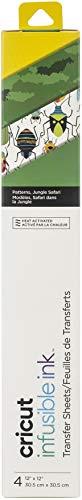 Cricut Infusible Ink Transfer Sheets -4 Sheets 12" x 12" - Jungle Safari Pattern - for Cricut EasyPress, Maker, Explore Air 2