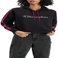 Champion Women's Rochester City Hoodie Hooded Sweatshirt, Black/Deep Cranberry, X-Large UK