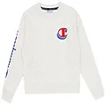 Champion Girl's Sporty Boxy Crew Pullover Sweater, Light Snow Marle, 16 UK