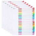 Amazon Basics A-Z Tab Dividers for 3 Ring Binder, Customizable Table of Contents Page, Multicolor, 6-Pack