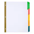 Amazon Basics 5-Tab Binder Dividers, Write & Erase Multicolor Tabs, 12 sets